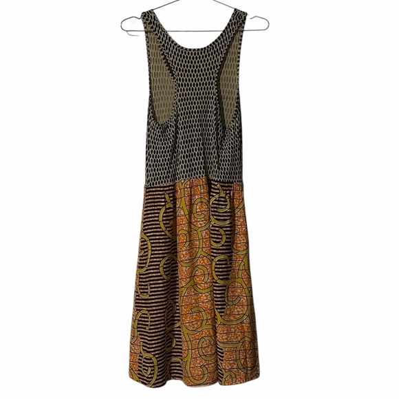 Anthropologie Porridge 100% Silk Orange Motif Flight-Of-The-Bee Dress - Picture 3 of 5